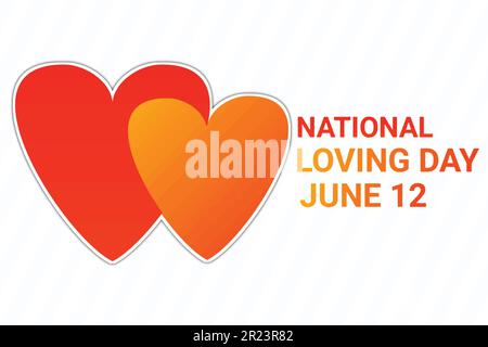 Giornata nazionale d'amore. Giugno 12. Concetto di vacanza. Modello per sfondo, banner, biglietto, poster con iscrizione di testo. Illustrazione vettoriale. Illustrazione Vettoriale