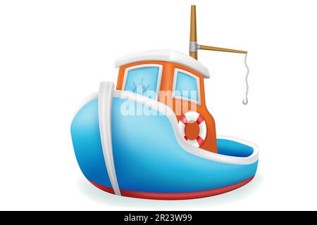 barca da pesca schooner longboat per la pesca industriale vettore illustrazione isolato su sfondo bianco Illustrazione Vettoriale