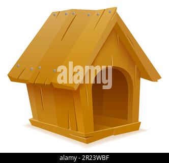 dogouse per cani in legno vettore illustrazione illustrazione illustrazione illustrazione isolato su sfondo bianco Illustrazione Vettoriale