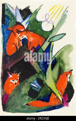 1art1 Franz Marc Volpi, 1913, 2 Parti Poster Carta da Parati
