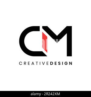 Creativo semplice lettera CM logo design vettore Illustrazione Vettoriale