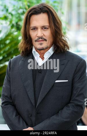 CANNES - 17 MAGGIO: Johnny Depp sulla 'JEANNE DU BARRY' Photocall durante il 76th Festival di Cannes il 17 maggio 2023 al Palais des Festivals di Cannes, Francia. (Foto di Lyvans Boolaky/ÙPtertainment/Sipa USA) Foto Stock