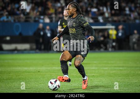 Renato SANCHES di PSG durante il campionato francese Ligue 1 partita di calcio tra Estac Troyes e Parigi Saint-Germain il 7 maggio 2023 allo stadio l'Aube di Troyes, Francia - Foto Matthieu Mirville / DPPI Foto Stock