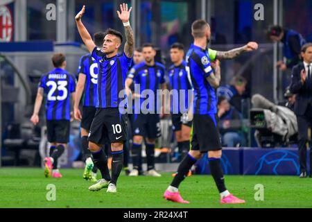 Milano, Italia. 16th maggio, 2023. Lautaro Martinez (10) dell'Inter visto durante la partita della UEFA Champions League tra l'Inter e l'AC Milan a Giuseppe Meazza a Milano. (Photo Credit: Gonzales Photo/Alamy Live News Foto Stock