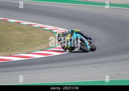 MONTMELLO, SPAGNA-4 GIUGNO 2021: Valentino Rossi (il Dottore) nella sua Yamaha YZR-M1 46 2021 (Team: Petronas Yamaha SRT), Campionato del mondo MotoGP 2021 Foto Stock