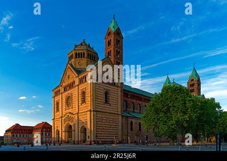 Schum-Stadt, Dom zu Speyer, Kaiserdom, St Maria und St Stephan, geweiht 1061, Domplatz Foto Stock