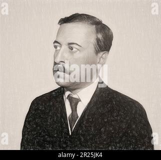 Hugo von Hofmannsthal, 1874-1929, romanziere e poeta austriaco, edito in digitale secondo una fotografia Foto Stock