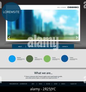 Disegno di Web site per il vostro commercio con sfondo sfocato dell'immagine Illustrazione Vettoriale