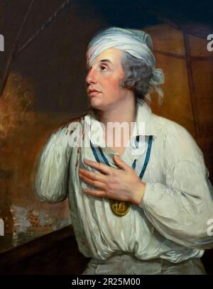 Il contrammiraglio Sir Horatio Nelson, ferito al Nilo, Guy Testa, 1800, battaglia del Nilo, Foto Stock