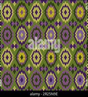 Un ornamento tradizionale dei popoli e dei paesi australiani, in cui i colori saturi attraggono fortuna e ricchezza. Tappeti tessuti da donna con ornam Illustrazione Vettoriale