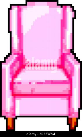 poltrona vuota gioco pixel art vettoriale illustrazione Illustrazione Vettoriale