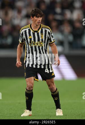 Torino, 14th maggio 2023. Tommaso Barbieri della Juventus durante la Serie A match allo Stadio Allianz di Torino. L'immagine di credito dovrebbe essere: Jonathan Moskrop / Sportimage Foto Stock