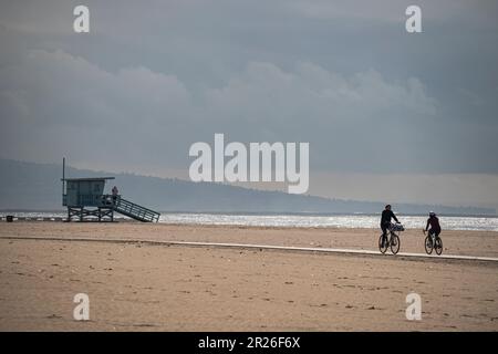 Stazione del bagnino a Playa del Rey, Los Angeles, California, Stati Uniti Foto Stock