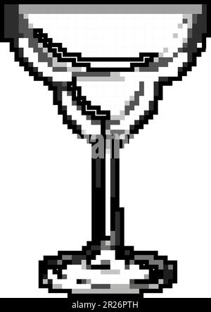 alcool cocktail bicchieri gioco pixel arte illustrazione vettore Illustrazione Vettoriale