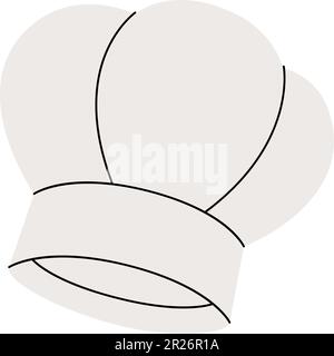 Cappello da chef, icona del cappellino da cucina. Utensili da cucina silhouette. Illustrazione vettoriale. Illustrazione Vettoriale