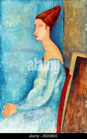 Ritratto di Jeanne Hebuterne (Ritratto di Jeanne Hebuterne) di Amedeo Modigliani More: Immagine originale di pubblico dominio dalla Fondazione Barnes Foto Stock