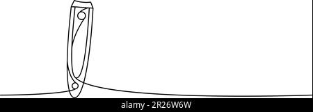 Pinza per cuticola per unghie con disegno continuo su una linea. Utensili per manicure e pedicure per un'illustrazione continua su una linea. Illustrazione lineare vettoriale Illustrazione Vettoriale