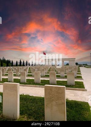 Il martirio di Canakkale fu costruito nella memoria del reggimento del 57th, dando migliaia di martiri e feriti nelle guerre di Canakkale. Foto Stock