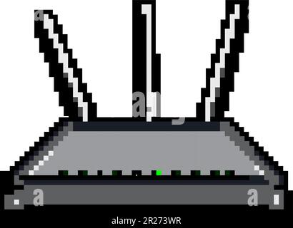 illustrazione vettore grafica pixel del gioco modem dsl lan Illustrazione Vettoriale