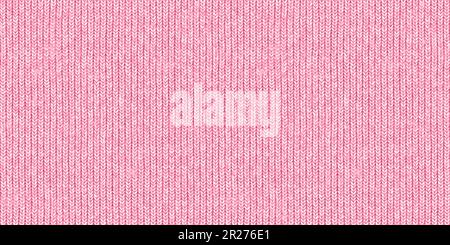 Texture di fondo in tessuto di lana chunky rosa chiaro e realistico senza cuciture. Maglia barbiecore maglione, sciarpa o intimo modello di calze invernali. Bambino Foto Stock