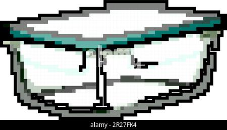 vetro da cucina contenitore gioco pixel arte illustrazione vettore Illustrazione Vettoriale