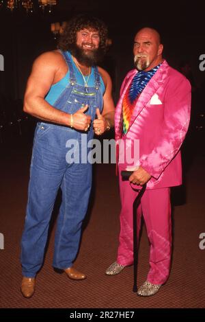 **FILE PHOTO** la superstar Billy Graham è scomparsa. Hillbilly Jim e la superstar Billy Graham credito di $1989: Ralph Dominguez/MediaPunch Foto Stock