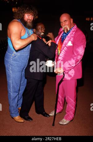 **FILE PHOTO** la superstar Billy Graham è scomparsa. Hillbilly Jim con Garrett Morris e la superstar Billy Graham circa anni '80 credito: Ralph Dominguez/MediaPunch Foto Stock