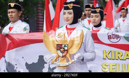 Partecipazione indonesiana Garuda Pancasila (cinque principi indonesiani) Foto Stock