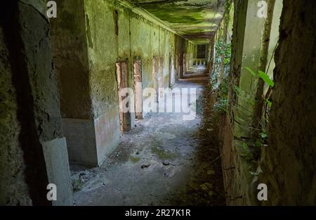 L'ex città termale sovietica di Tskaltubo in Georgia è ora in rovina e i visitatori vengono ad esplorare i suoi edifici abbandonati Foto Stock