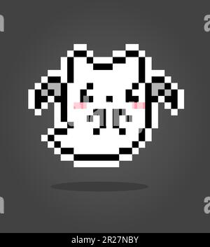 8 bit pixel ghost Cat. Carino fantasma volante in illustrazione vettoriale Illustrazione Vettoriale