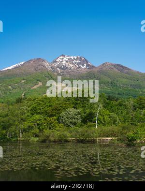 Imori stagno e Mt. Myoko Foto Stock