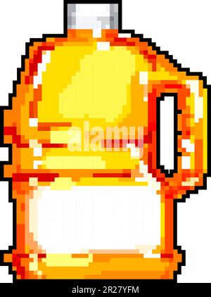 illustrazione vettoriale pixel art gioco bottiglia di succo di cibo Illustrazione Vettoriale