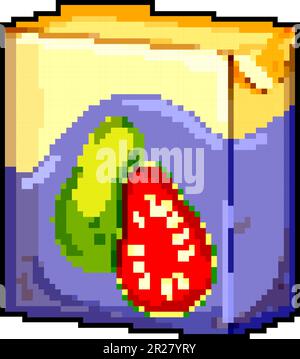 illustrazione vettoriale pixel art game sweet juice pack Illustrazione Vettoriale