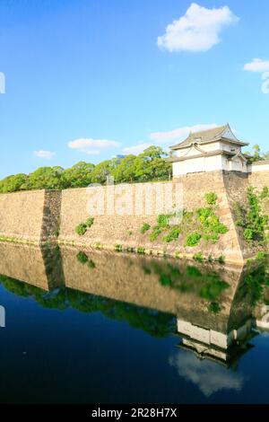 Fossato occidentale del castello di Osaka Foto Stock