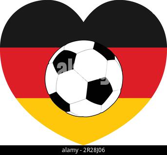 Germania Germania bandiera Calcio cuore Illustrazione Vettoriale