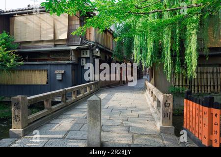 Ponte Tatsumi sul fiume Gionshira-kawa Foto Stock