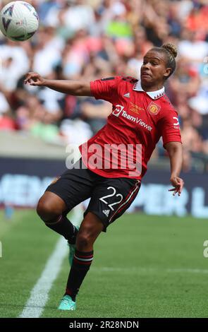 Nokita PARRIS di Manchester United Women durante la Vitality Women's fa Cup finale di calcio partita tra le Chelsea Women contro Manchester United Women at We Foto Stock