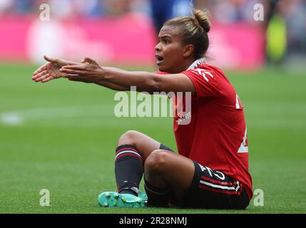 Nokita PARRIS di Manchester United Women durante la Vitality Women's fa Cup finale di calcio partita tra le Chelsea Women contro Manchester United Women at We Foto Stock