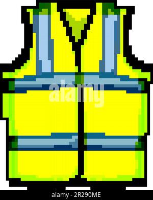 uniforme sicuro giubbotto di gioco pixel art vettoriale illustrazione Illustrazione Vettoriale