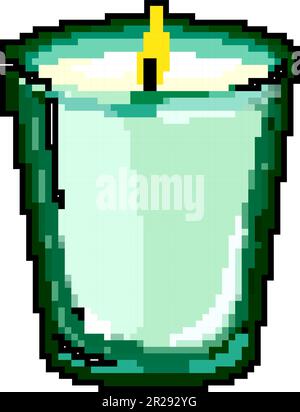 vetro profumato candela gioco pixel arte illustrazione vettore Illustrazione Vettoriale