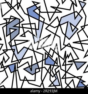 Disegno senza cuciture arte moderna Geometrico stile Mondriano linee edgy sfondo casuale. Texture alla moda. Illustrazione Vettoriale