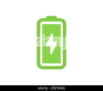Icona di ricarica della batteria. Carica della batteria, indicatore di carica. Immagine e disegno vettoriale dell'icona di alimentazione della batteria vettoriale. Illustrazione Vettoriale