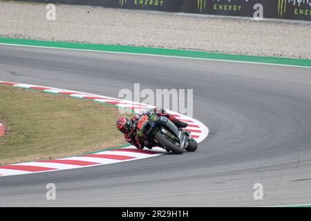 MONTMELLO, SPAGNA-4 GIUGNO 2021: Fabio Quartararo (El Diablo) sulla sua Yamaha YZR-M1 20 2021 (Team: Monster Energy Yamaha MotoGP), 2021 MotoGP World Cham Foto Stock