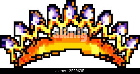 illustrazione del vettore di arte pixel del gioco della corona del diamante tiara Illustrazione Vettoriale