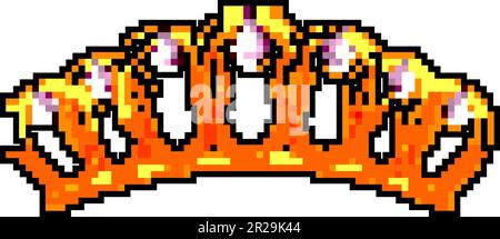 illustrazione vettoriale pixel art gioco corona diadem tiara Illustrazione Vettoriale