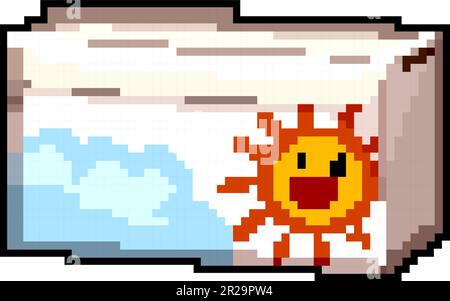 illustrazione vettoriale pixel art gioco scatola giocattolo beneficenza Illustrazione Vettoriale