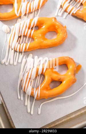 Pretzel Twist ricoperta di cioccolato da buongustai Foto Stock