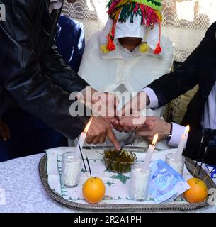 Matrimonio marocchino. Serata all'henné nel matrimonio marocchino Foto Stock