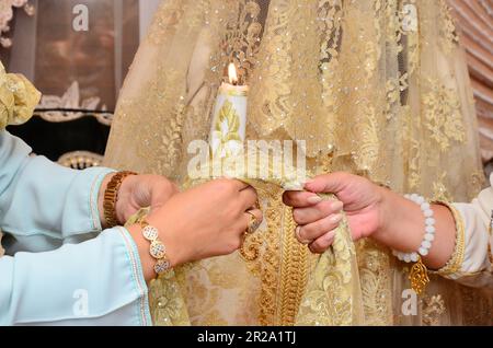 Matrimonio marocchino. Serata all'henné nel matrimonio marocchino Foto Stock