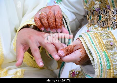 Hennè Tattoo su Hennè Hand.Wedding della sposa Foto Stock